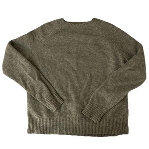 J. Crew 100% Lambs Wool Crew Neck Raglan Sweater Gray Women’s Large
